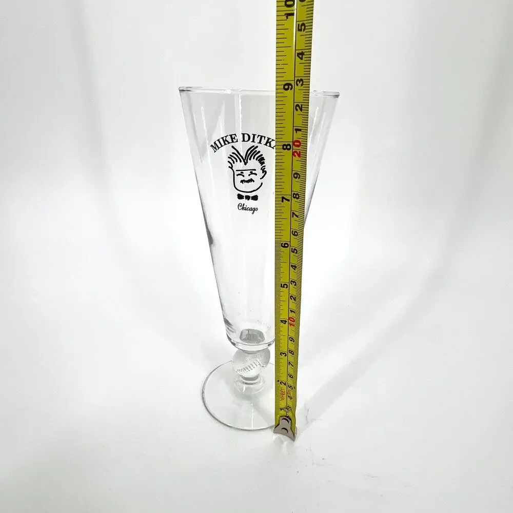 Three Mike Ditkas Restaurant Chicago Da Bears Football Pilsner Glasses Coach